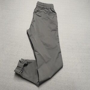 XIOS Jogger Pants Mens Medium Gray Woven Elastic Waist Zip Pocket Stretch Cuffed